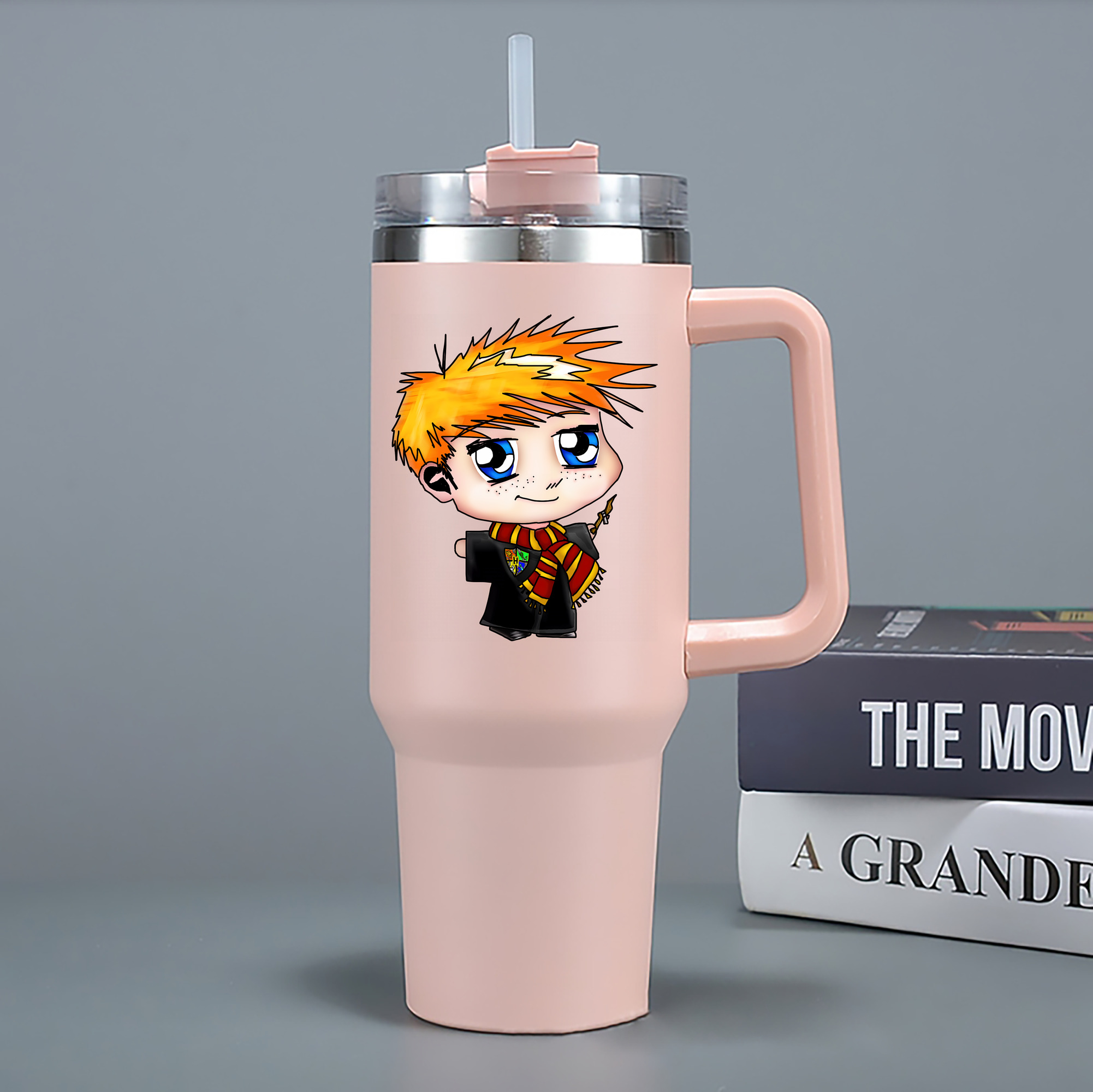 （画像用） Harry Potter ハリー・ポッターシリーズ 1200mL車用タンブラー - クリスタルステッカー（プラスチックストロー付き）